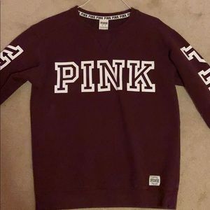pink crew neck sweatshirt